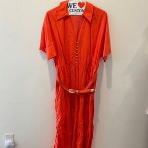 Orange Nicholas dress with belt